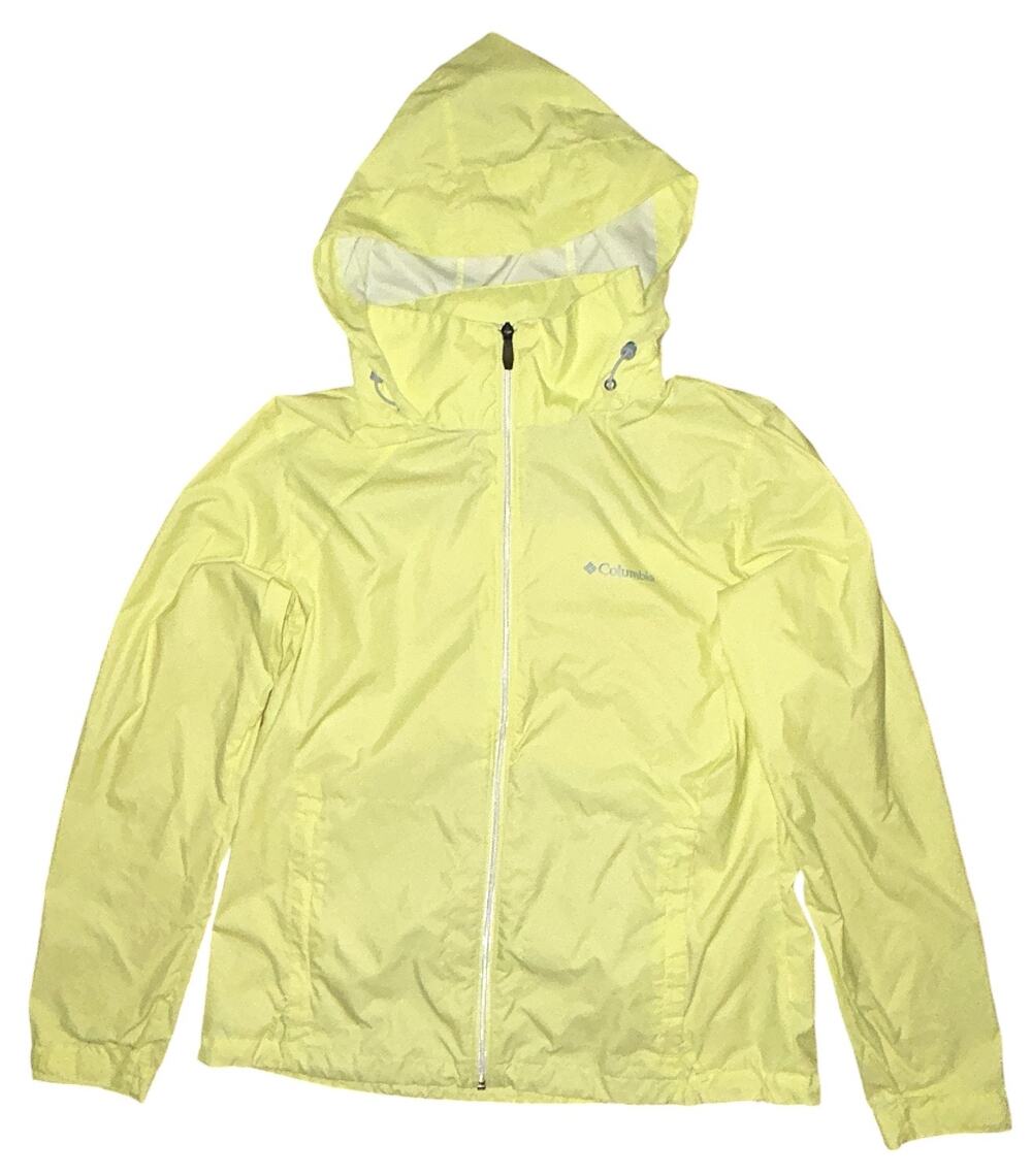 Columbia Yellow Hoodie Windbreaker Jacket Women's Large